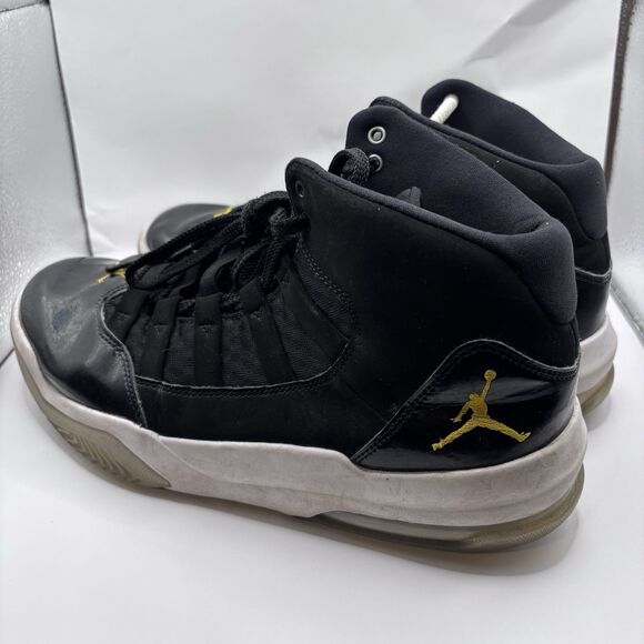 Jordan Max Aura Black White Gold Basketball Shoes Mens Size 10.5 AQ9084-041 - Picture 5 of 9